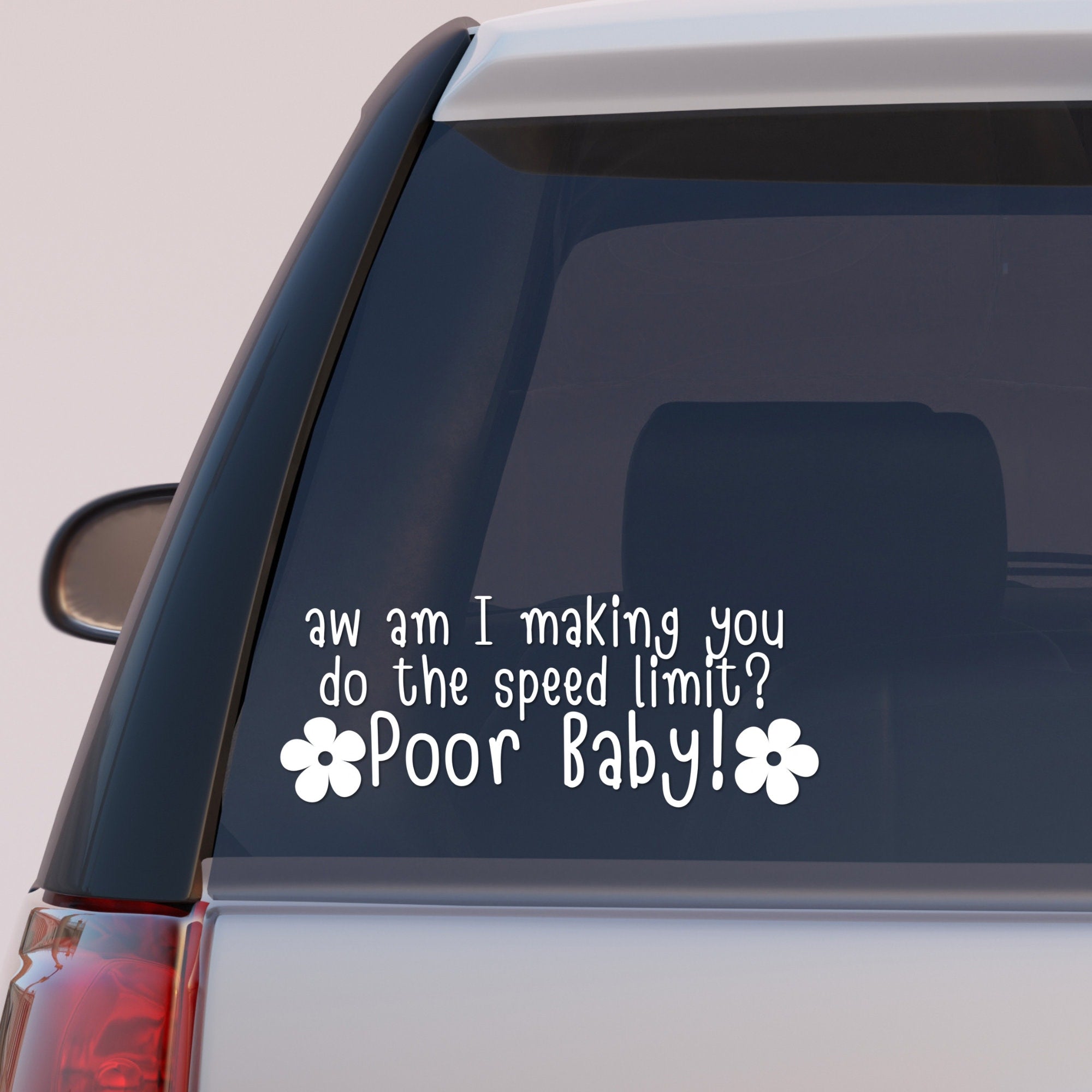 Funny Car Sticker | poor baby speed limit | Car Sticker | Colour Options | Cute Car Sticker | 6 inches | Pixel Sticker | Girl