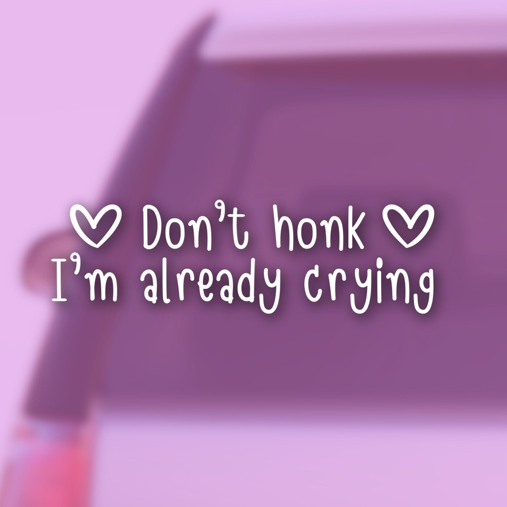 Funny Car Sticker | Don’t honk im already crying | Car Sticker | Colour Options | Cute Car Sticker | 6 inches | Pixel Sticker | Girl