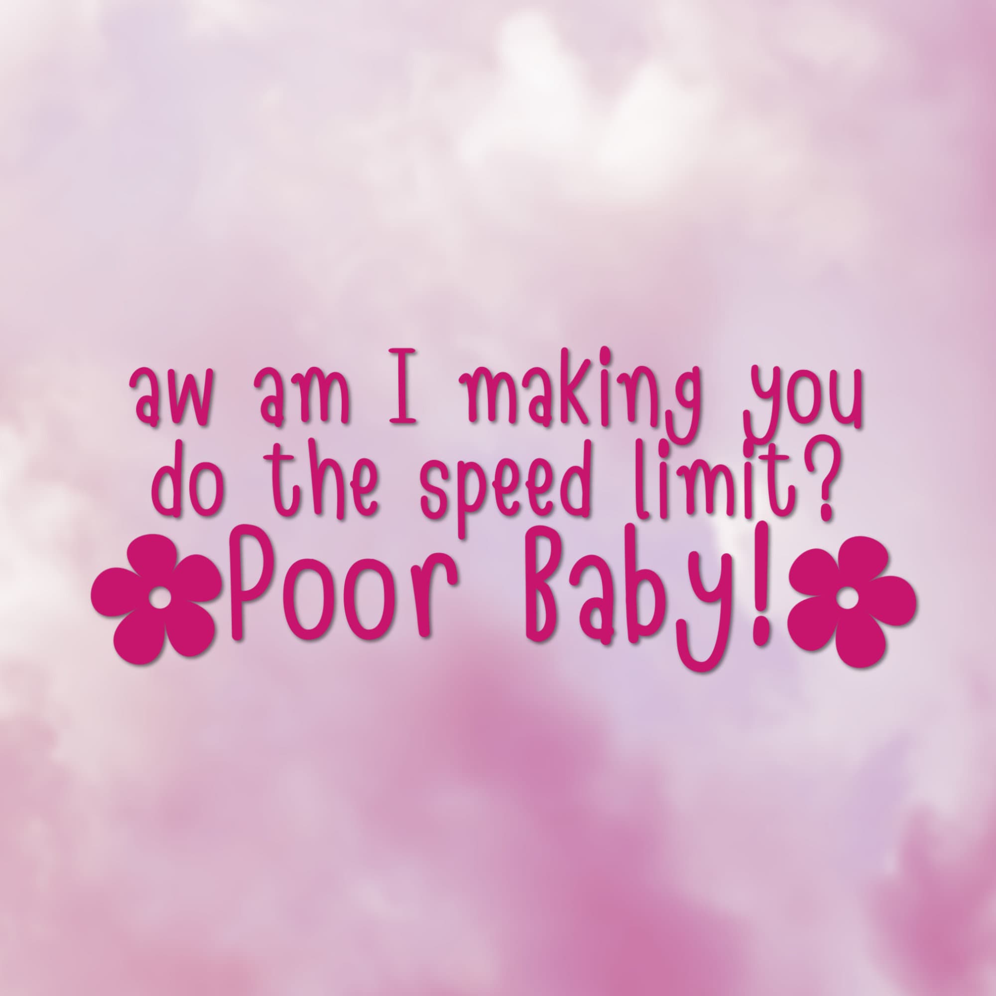Funny Car Sticker | poor baby speed limit | Car Sticker | Colour Options | Cute Car Sticker | 6 inches | Pixel Sticker | Girl
