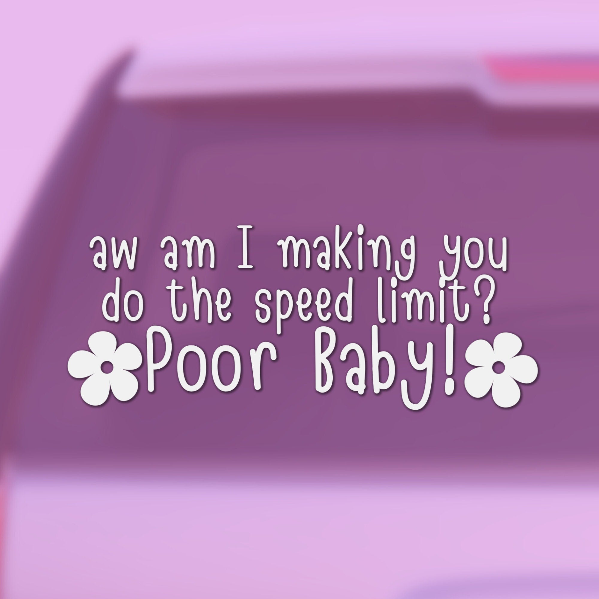 Funny Car Sticker | poor baby speed limit | Car Sticker | Colour Options | Cute Car Sticker | 6 inches | Pixel Sticker | Girl