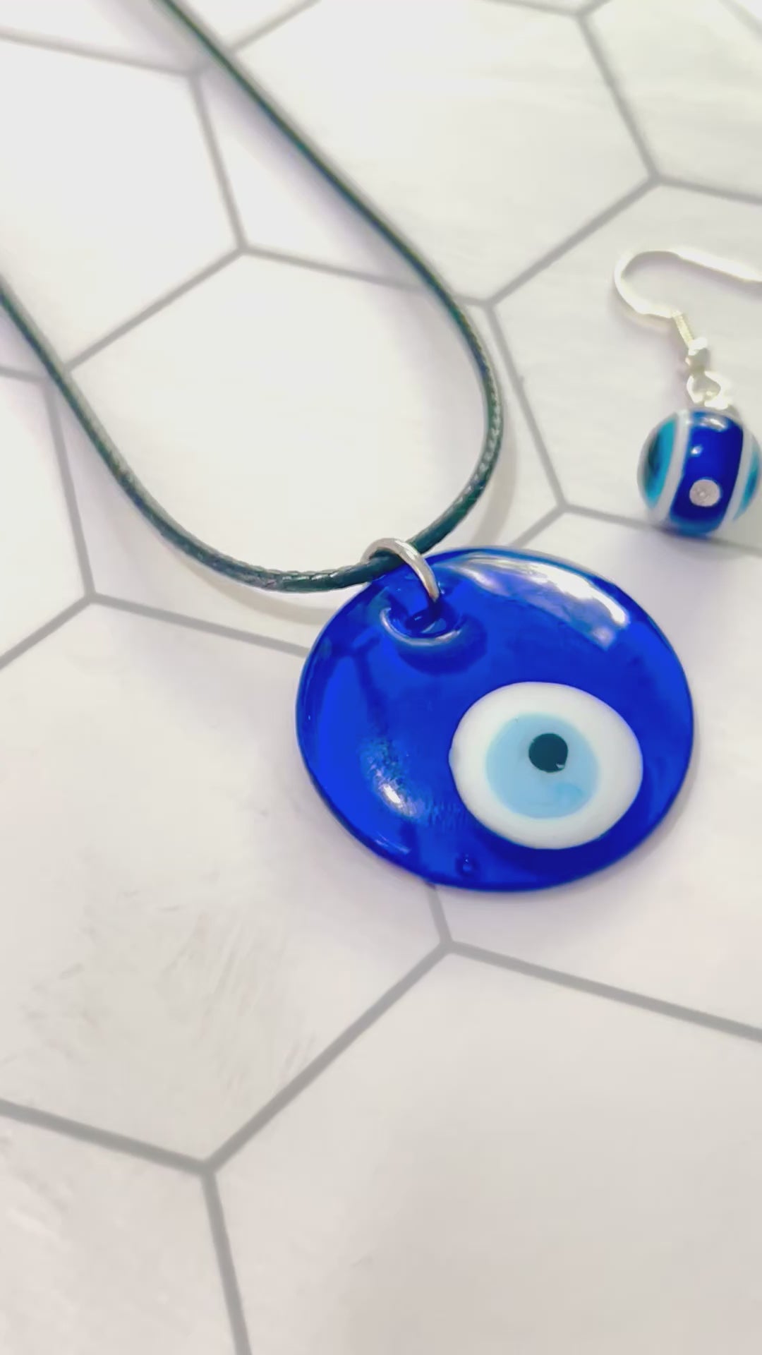 Evil Eye Necklace and Earrings